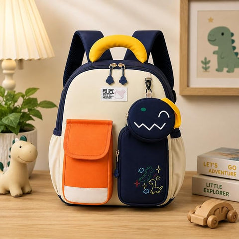 Kids Dino & Bunny School Bag Backpack with Coin Purse