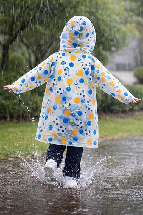 Kids Printed Hooded Raincoat Suitable For 4-8 Years