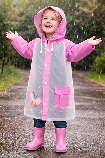 Pink EVA Hooded Raincoat Set