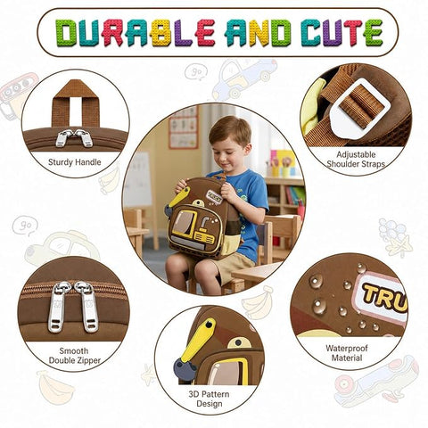Kids Excavator Construction Vehicle School Bag