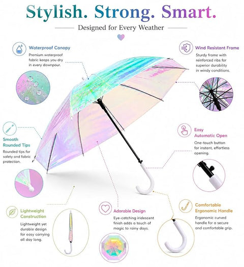 Prismatic Auto Open Stylish Rain Umbrella