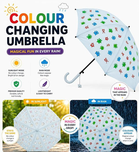 Kids Monster Colour Changing Magic Umbrella with Whistle