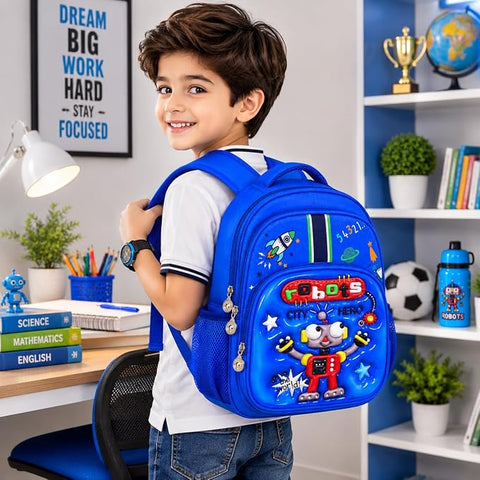Kids 3D Cartoon School Bag with Multi Compartments & Pockets