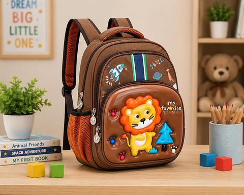 Kids 3D Cartoon School Bag with Multi Compartments & Pockets