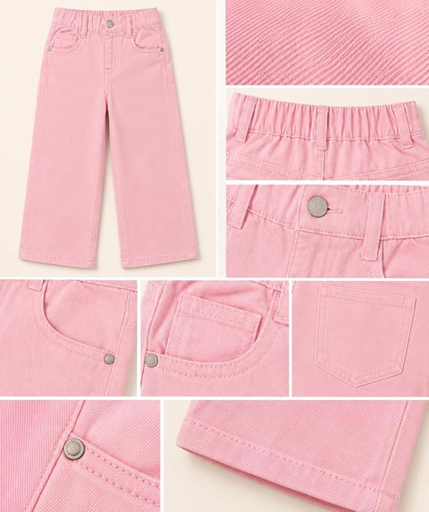 Girls Cotton Twill Wide Leg Pants