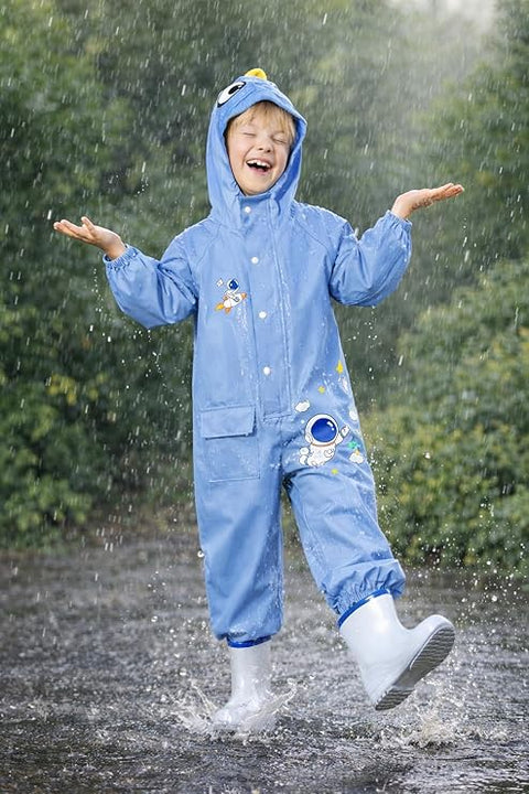Kids Hooded Astronaut Rain Suit