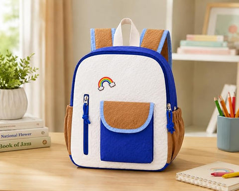 Waterproof Crinkle Rainbow School Bag Backpack for Girl Boy