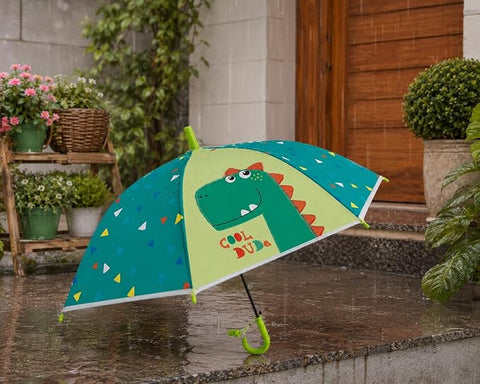 Kids Auto Open Dinosaur Rain Umbrella