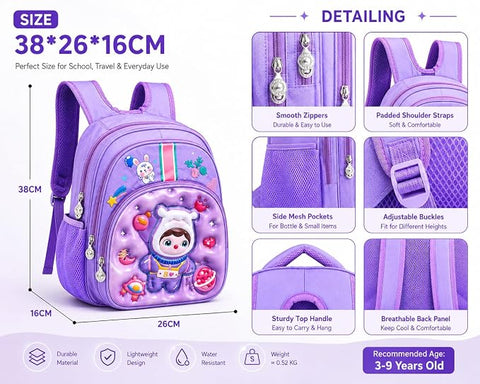 Kids Backpack with 3D Cartoon Design