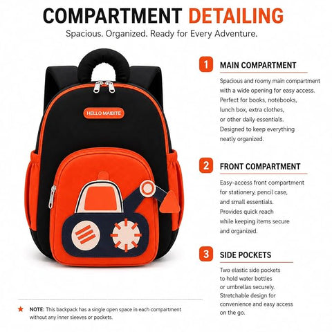 Kids Excavator Preschool School Bag | Construction JCB Backpack