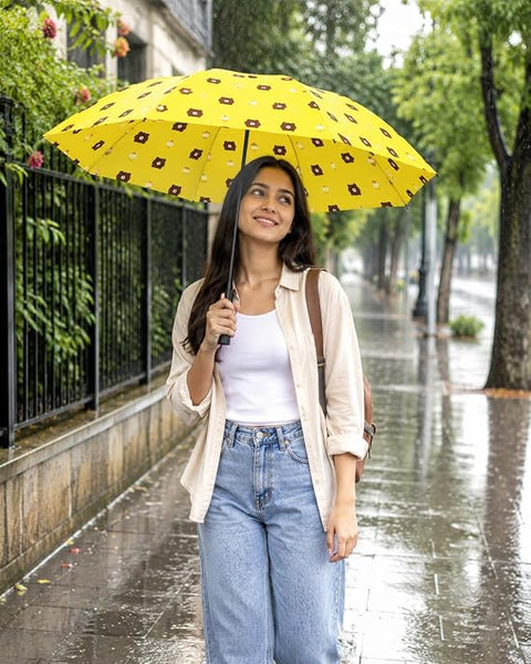 Bear Print 3 Fold Rain Umbrella | Travel Umbrella wid Cover
