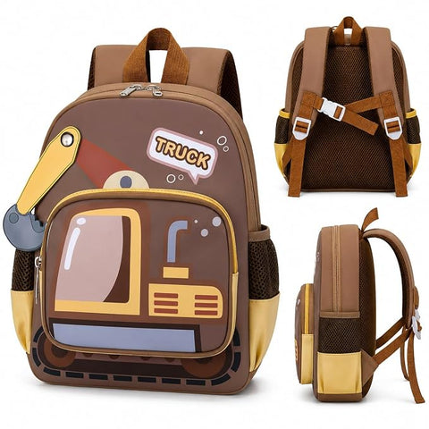 Kids Excavator Construction Vehicle School Bag