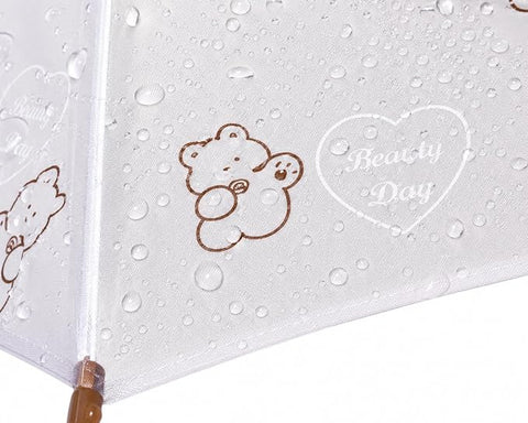 Minimalist Heart Cute Print J Handle Stick Umbrella