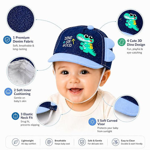 Cartoon Denim Cap for 1-12 Months Infant Baby Boy Girl