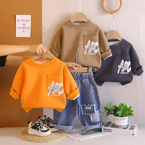 Boys Graphic Sweatshirt & Denim Jeans Co-ord Set