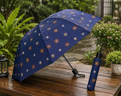Bear Print 3 Fold Rain Umbrella | Travel Umbrella wid Cover