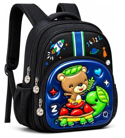 Kids 3D Cartoon School Bag with Multi Compartments & Pockets