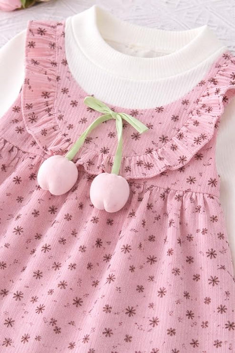 Baby Girls Floral Corduroy Full Sleeve Dress