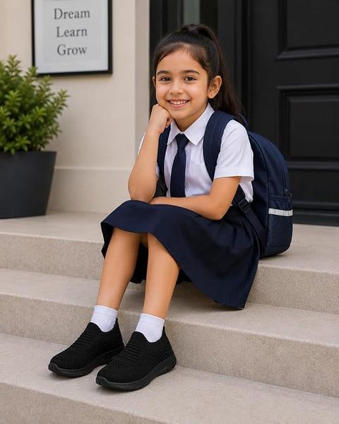 Kids No Lace Slip-On Casual Sneakers School Shoes