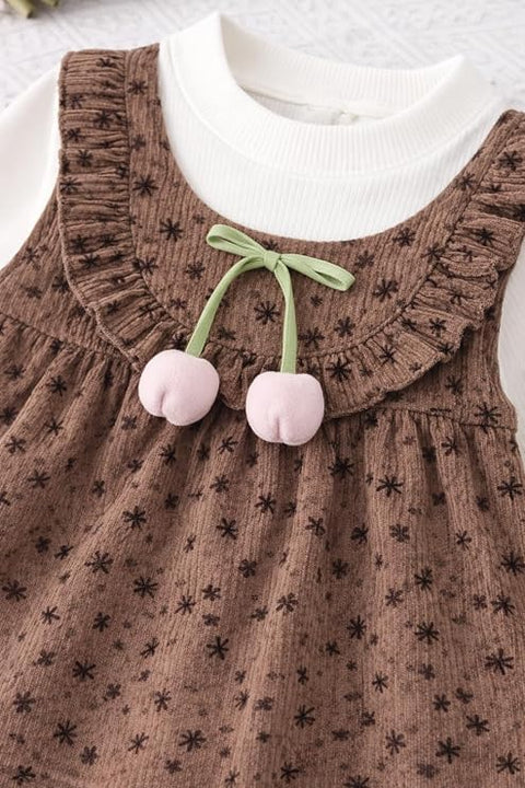 Baby Girls Floral Corduroy Full Sleeve Dress