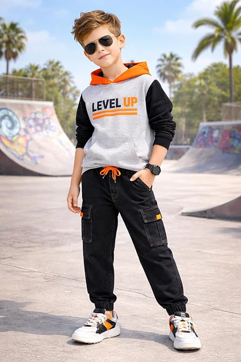 Kid's Trendy Cool Washed Casual Denim Jeans Pant with Elasticated Waistband