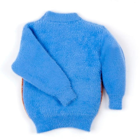Kid's Bear Cartoon Soft Fur Woolen Winter Sweater Pullover for Boys & Girls