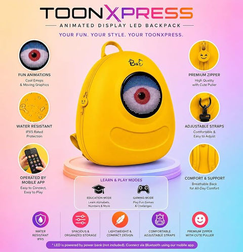 ToonXpress Animated Display LED Bag 13L Digital Backpack