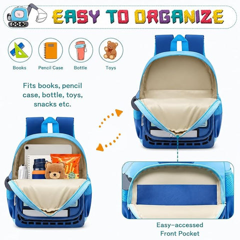 Kids Excavator Construction Vehicle School Bag