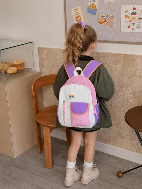Waterproof Crinkle Rainbow School Bag Backpack for Girl Boy