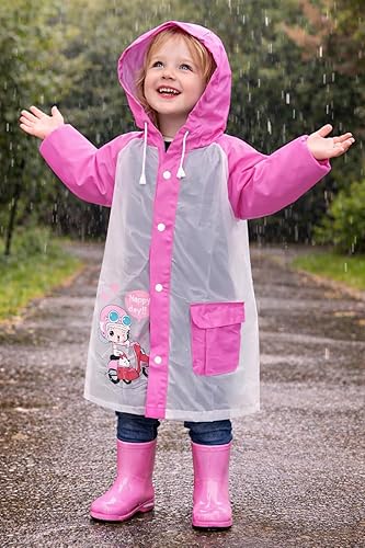 Pink EVA Hooded Raincoat Set