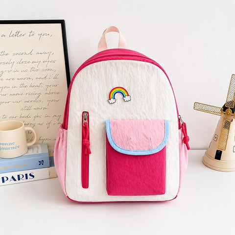 Waterproof Crinkle Rainbow School Bag Backpack for Girl Boy