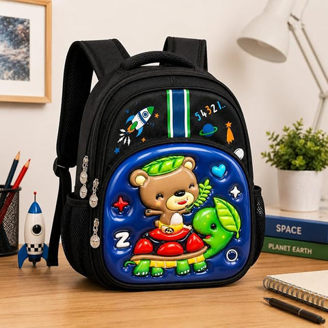 Kids 3D Cartoon School Bag with Multi Compartments & Pockets