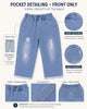 Girls Distressed Ribbed Denim Jeans