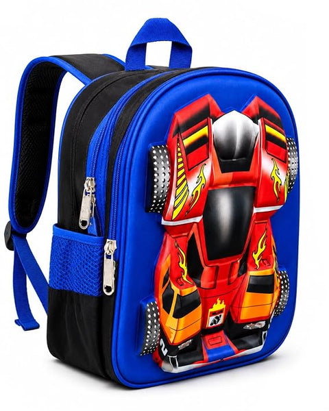 3D Racing Car School Backpack For Kids