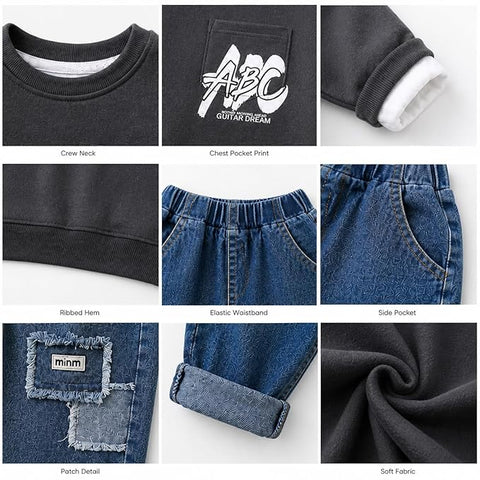 Boys Graphic Sweatshirt & Denim Jeans Co-ord Set