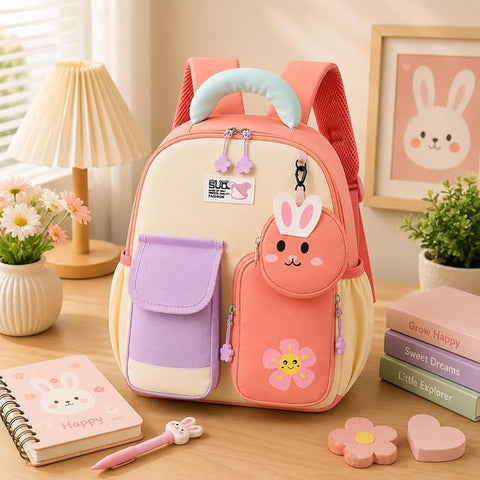 Kids Bunny School Bag Backpack with Coin Purse