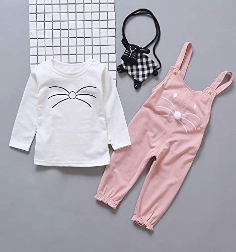 Kids Cute Bunny Hamster Full-sleeve Dungaree Set