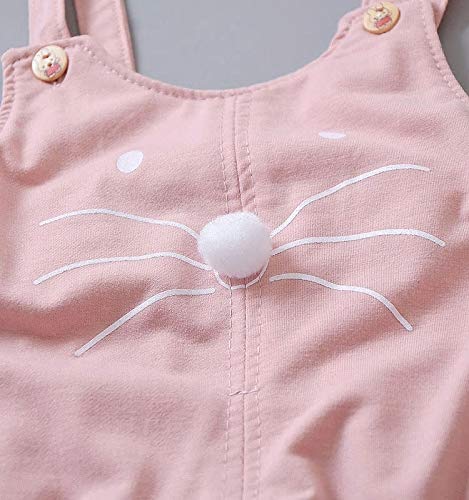 Kids Cute Bunny Hamster Full-sleeve Dungaree Set