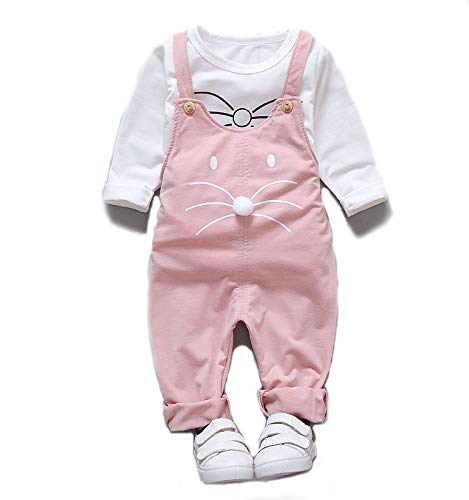 Kids Cute Bunny Hamster Full-sleeve Dungaree Set