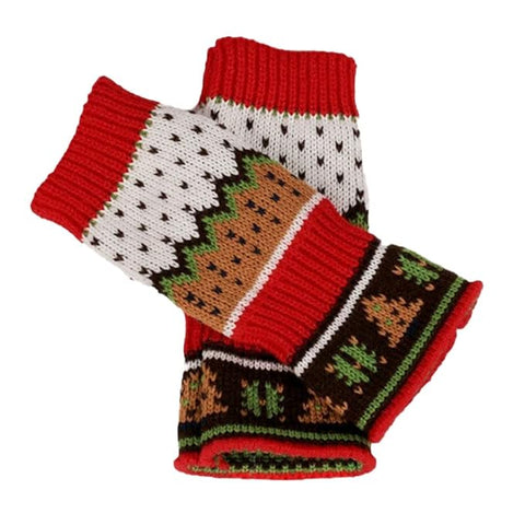 Women Warm Winter Colorful Thermal Fingerless Gloves Mittens