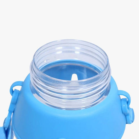 Kids Leak proof School Bottle With Flip-Top Straw Lid, DIY Stickers  And Shoulder Straps-550Ml