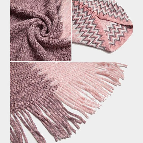 Women Winter Wool Women Cardigan Shrug Style Wrap Front Open Poncho