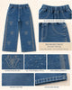 Embellished Wide Leg Studded Denim Jeans for Girls
