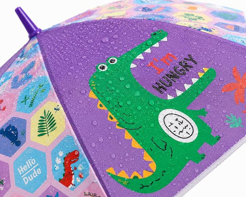 Kids Colorful Dinosaur Rain Umbrella with Whistle Keychain