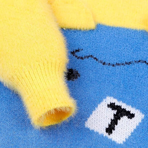 Kid's Bear Cartoon Soft Fur Woolen Winter Sweater Pullover for Boys & Girls