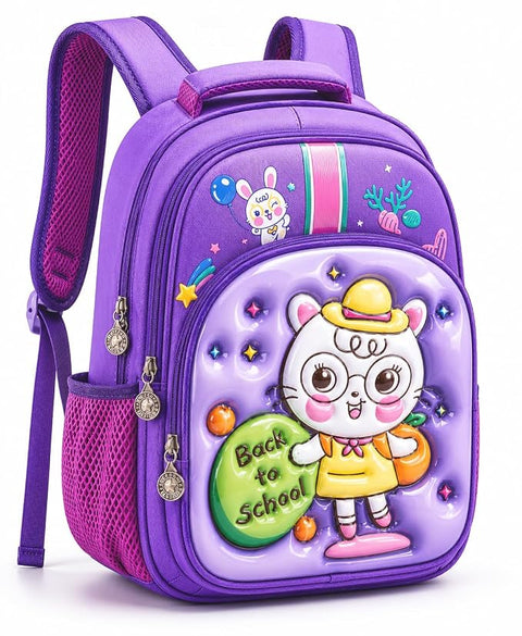 Kids 3D Cartoon School Bag with Multi Compartments & Pockets