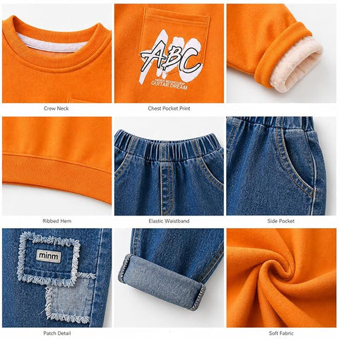 Boys Graphic Sweatshirt & Denim Jeans Co-ord Set