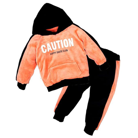 Kids Winter Warm Pull-over Sweatshirt Hoodie & Pajama Set