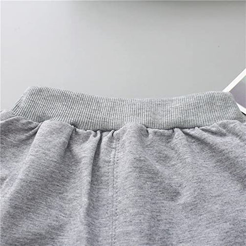 Kids Bear Print Full-sleeve T-shirt & Grey Pant Set