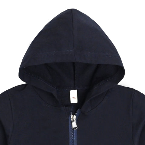 Jungle Print Pre-Winter Cotton Front Open Zipper Sweatshirt Hoodie for Kids